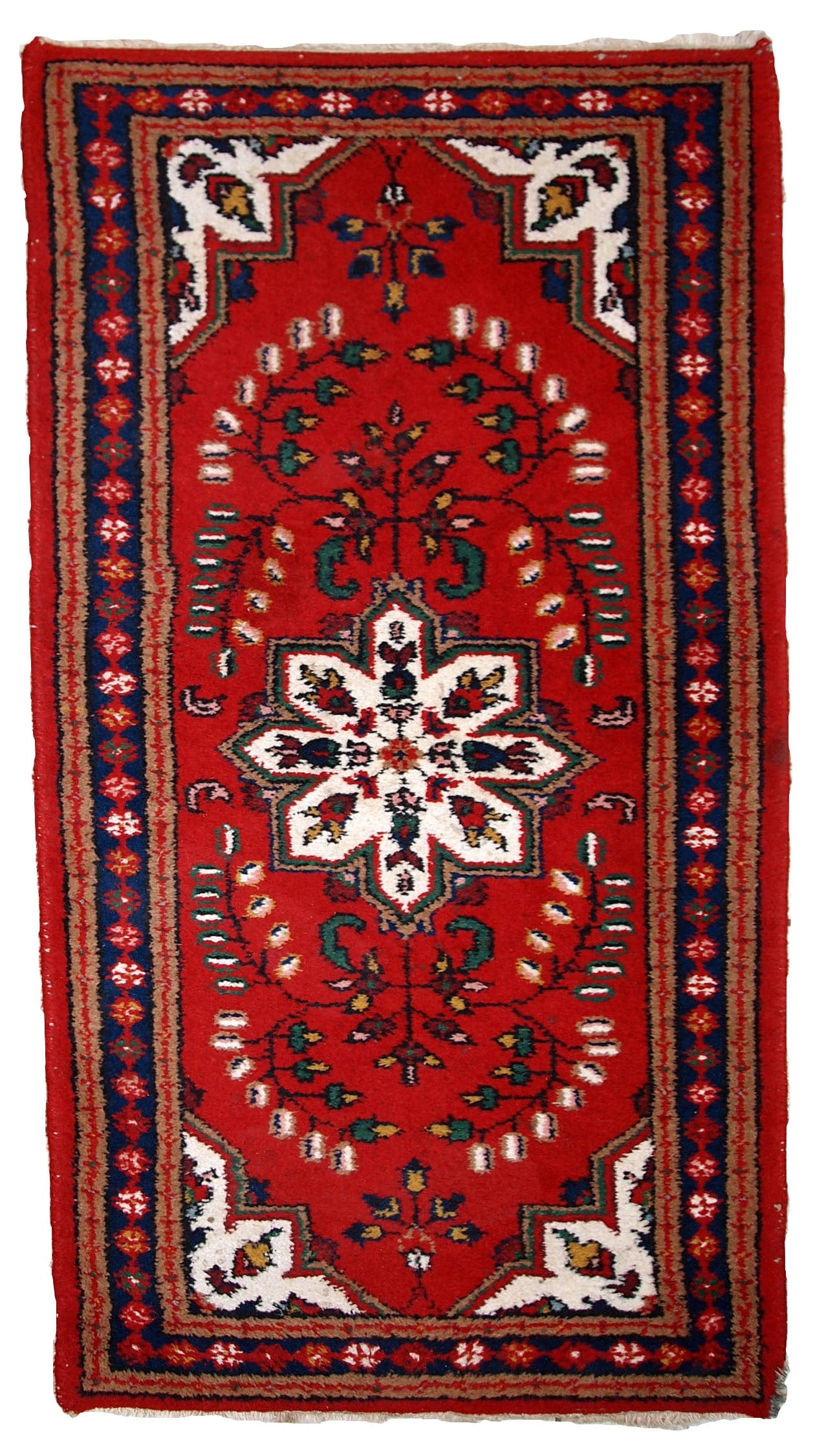 Handmade vintage Indian Seraband rug 3' x 6.3' (94cm x 194cm) 1980s (1 of 10)