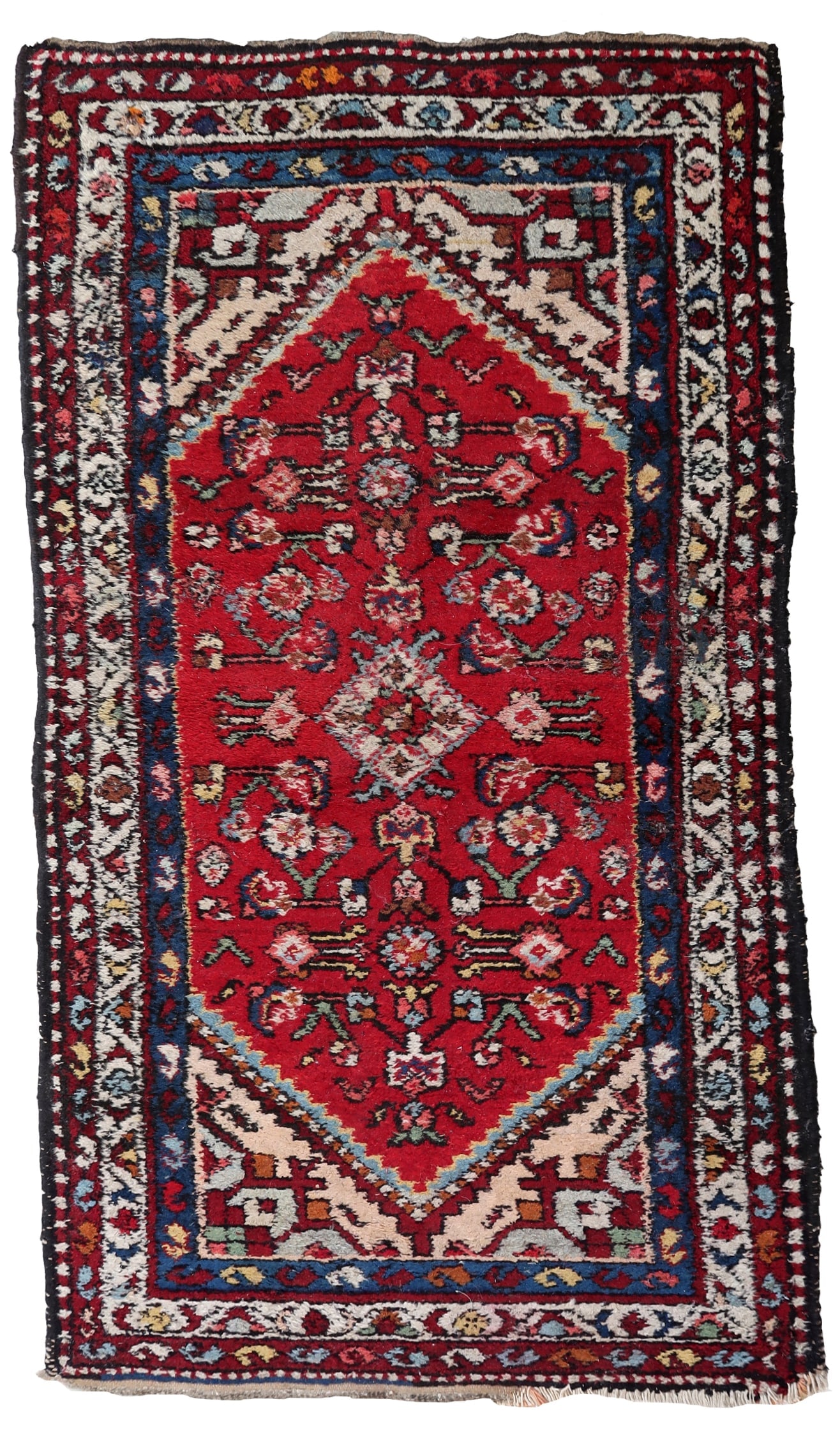 Handmade vintage Persian Malayer runner 3.5' x 10.5' (108cm x 321cm) 1930s (1 of 11)