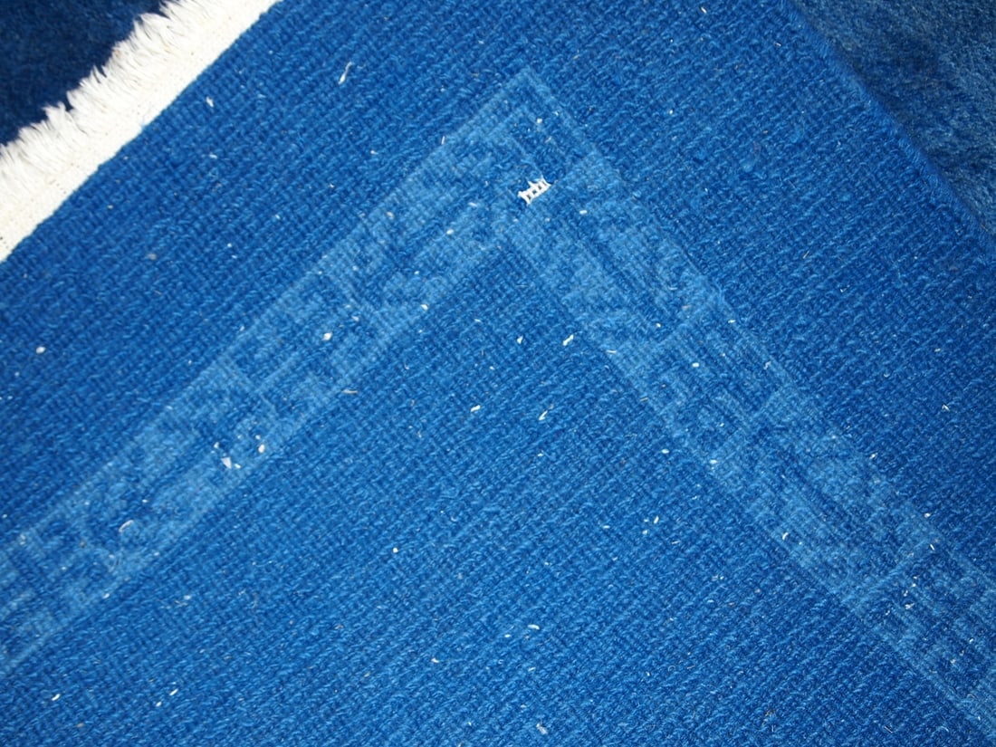 Handmade antique French Art Deco rug 1.6' x 3.8' (50cm x 116cm) 1920s - 11