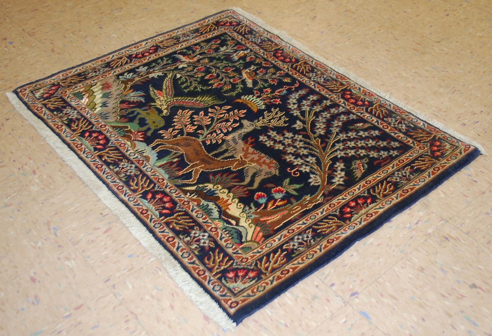 PAIR ,ANTIQUE PERSIAN -KESHAN RUG 2'5" x 3'3" AND 2'5" X 3'1" - 7