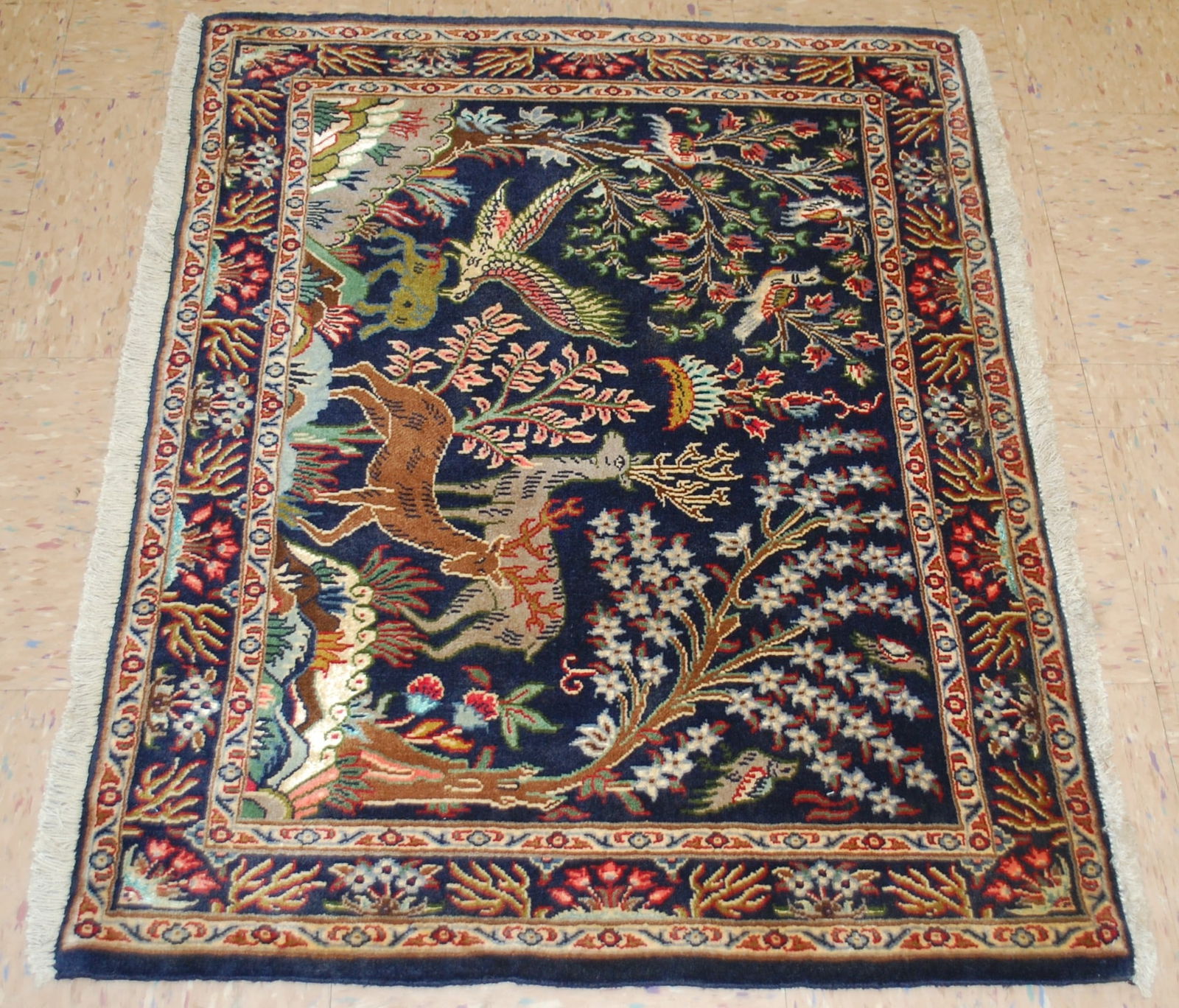 PAIR ,ANTIQUE PERSIAN -KESHAN RUG 2'5" x 3'3" AND 2'5" X 3'1" - 8