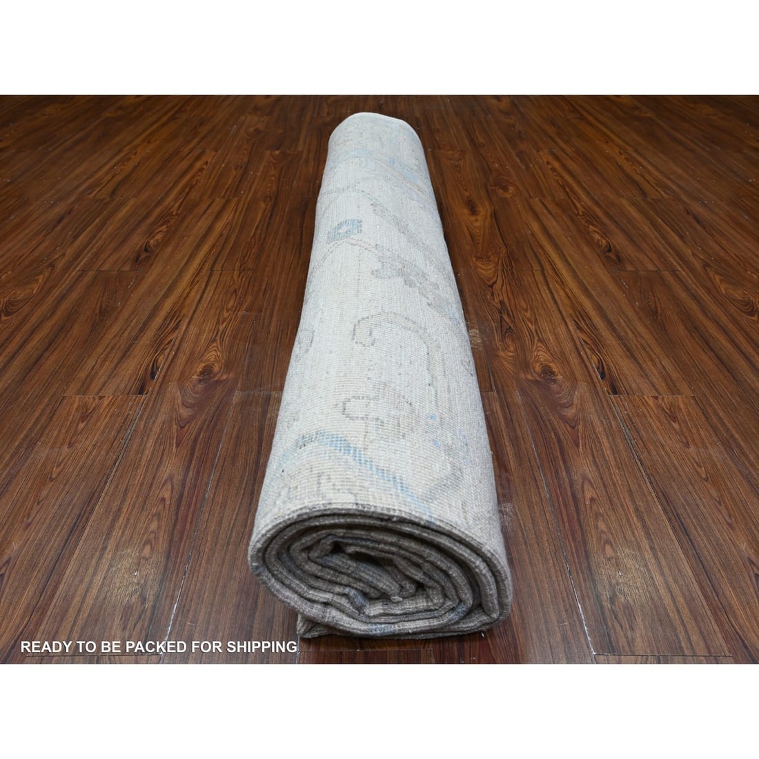 Daisy White Afghan Angora Oushak Motifs Velvety Soft Wool Oriental Rug - 9