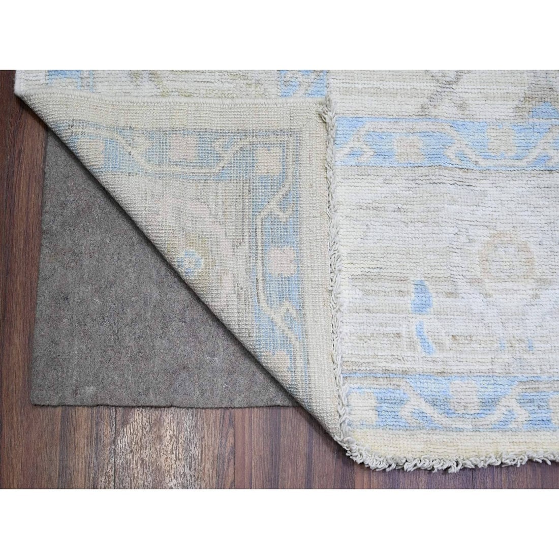 Daisy White Afghan Angora Oushak Motifs Velvety Soft Wool Oriental Rug - 4