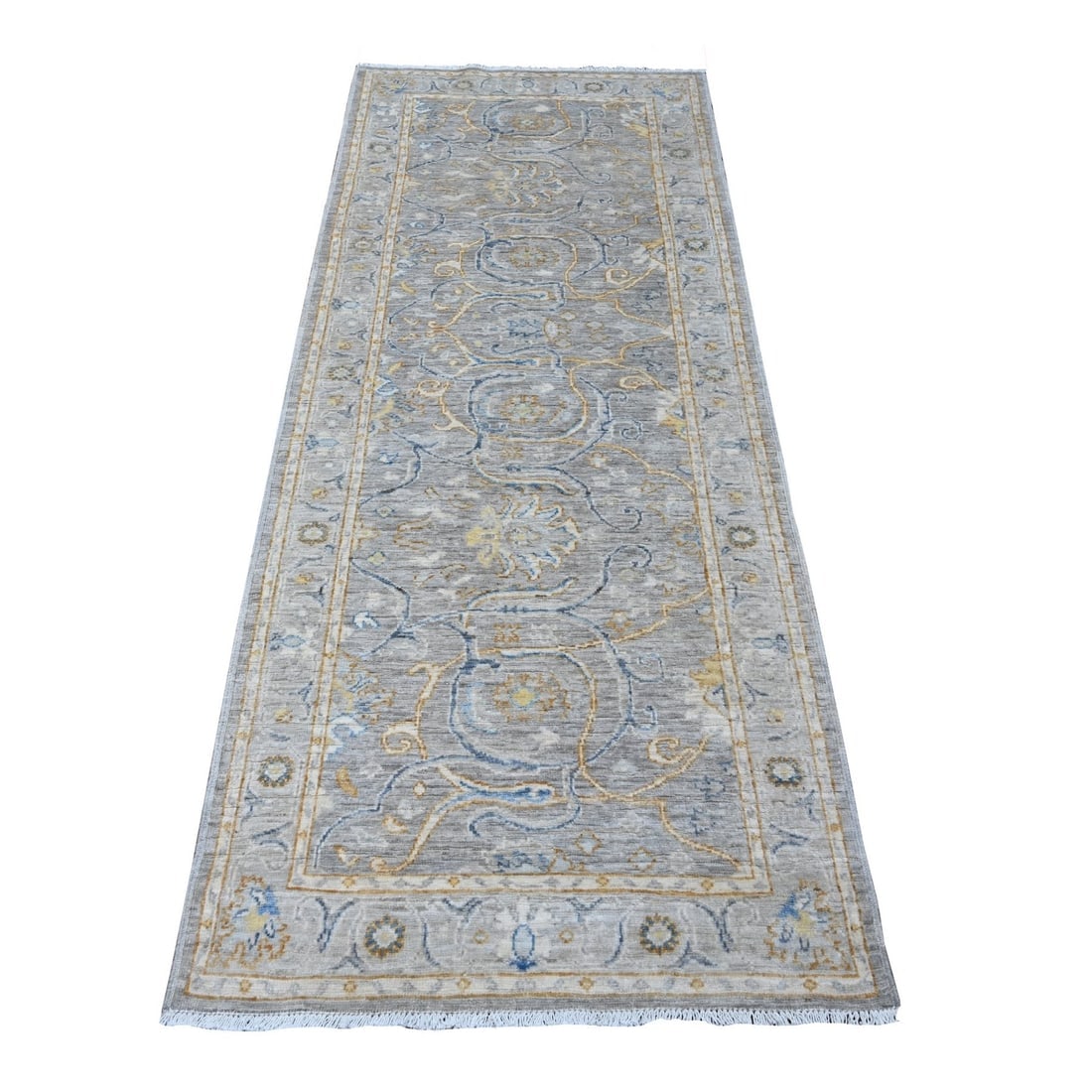 Requisite Gray Afghan Peshawar Hand Knotted Soft Wool Oriental Rug (1 of 6)