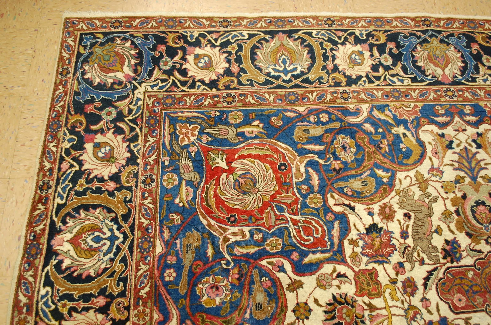 Persian TABRIZ RUG, 9'2" x13' - 4
