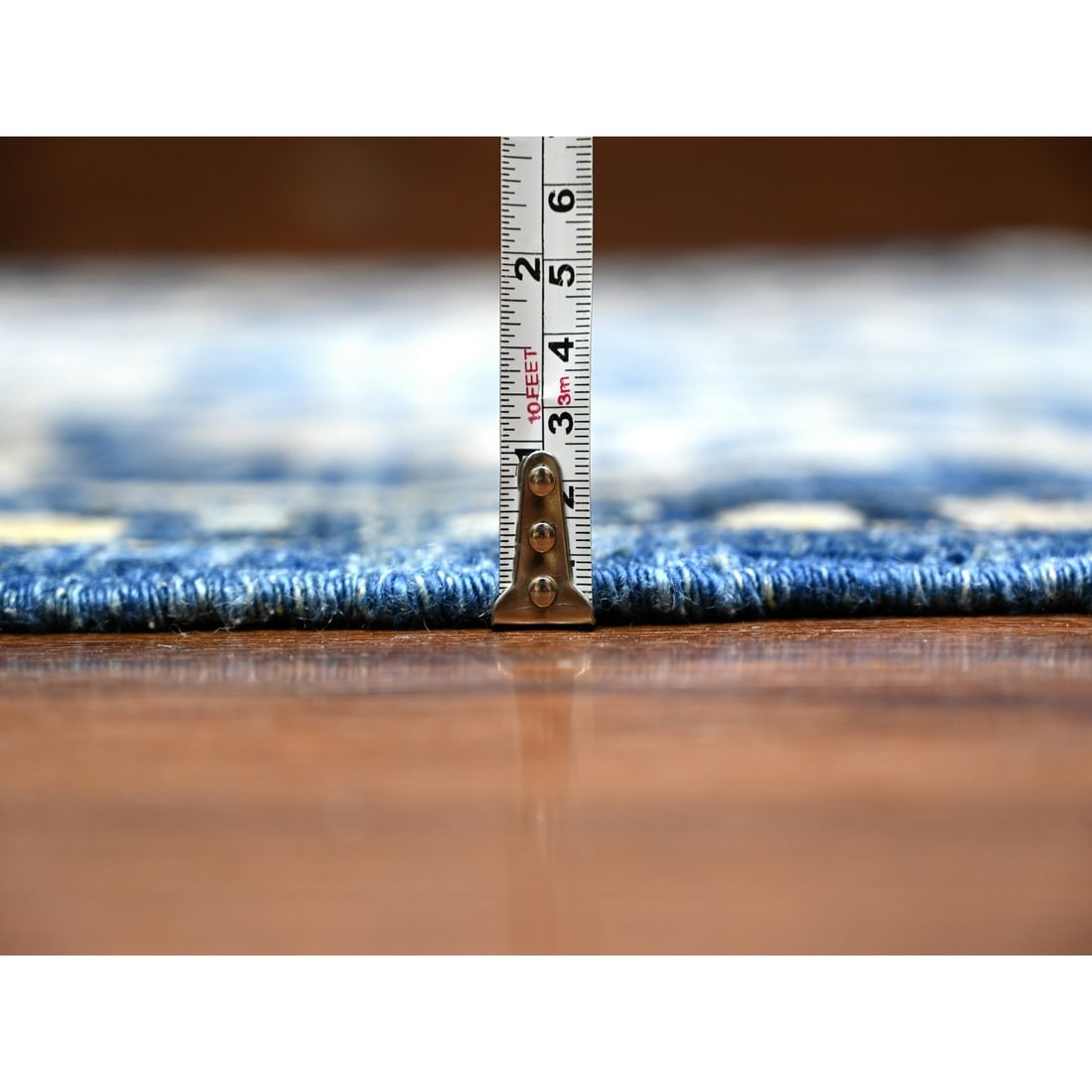 Honorable Blue Wool Hand Knotted Peshawar Mahal Design Oriental Rug - 10