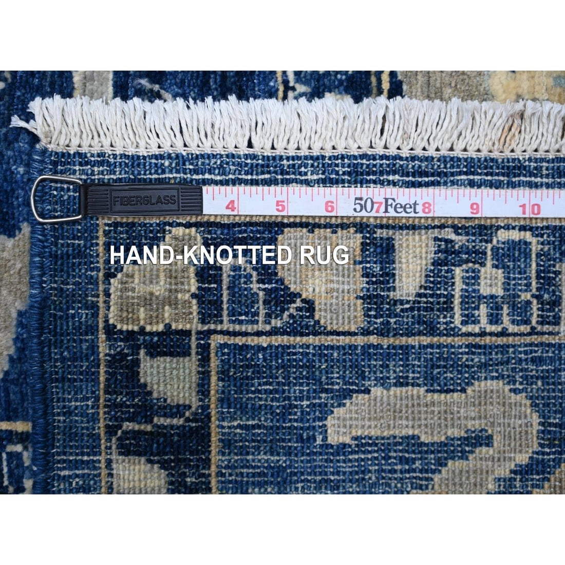 Honorable Blue Wool Hand Knotted Peshawar Mahal Design Oriental Rug - 11