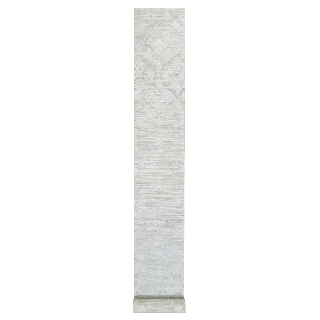 Gray Modern Hand Knotted Hand Spun Natural Wool XL Runner Rug: Title: Gray Modern Hand Knotted Hand Spun Natural Wool XL Runner RugDescription: This is a truly genuine one-of-a-kind. It has been Knotted for months and months in the centuries-old weaving