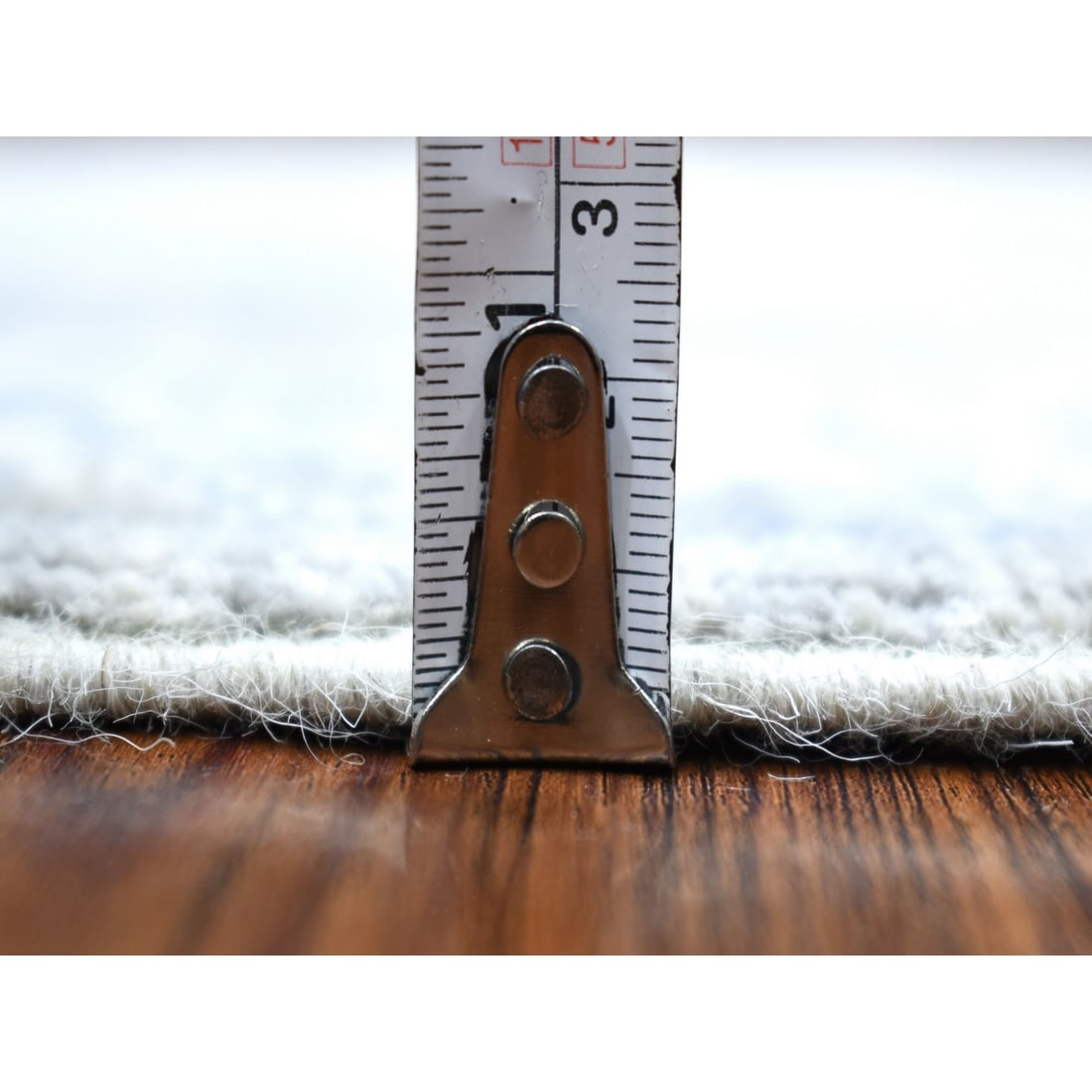 Hand Knotted Gray Afghan Peshawar with All Over Heriz Design Wool Rug - 5