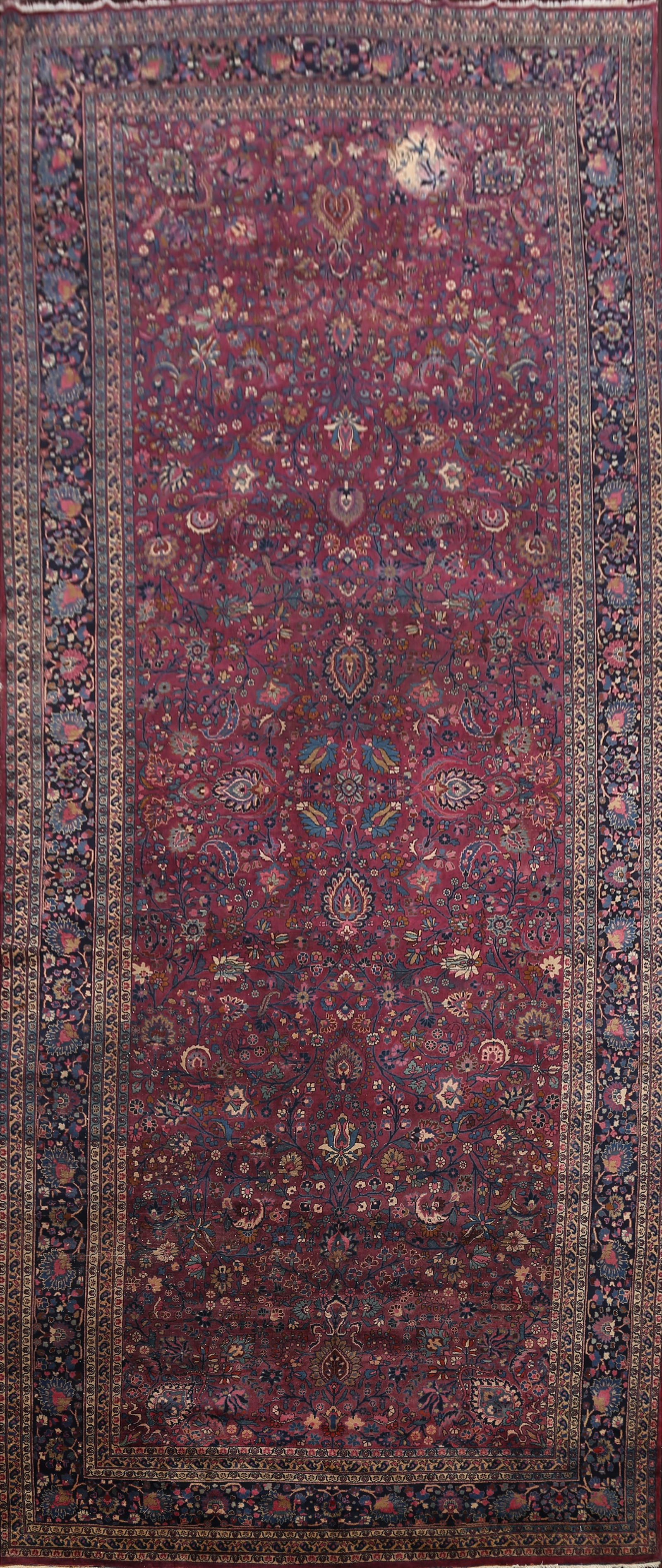 Pre-1900 Vegetable Dye kashan Persian Area 11x18 Large (1 of 20)
