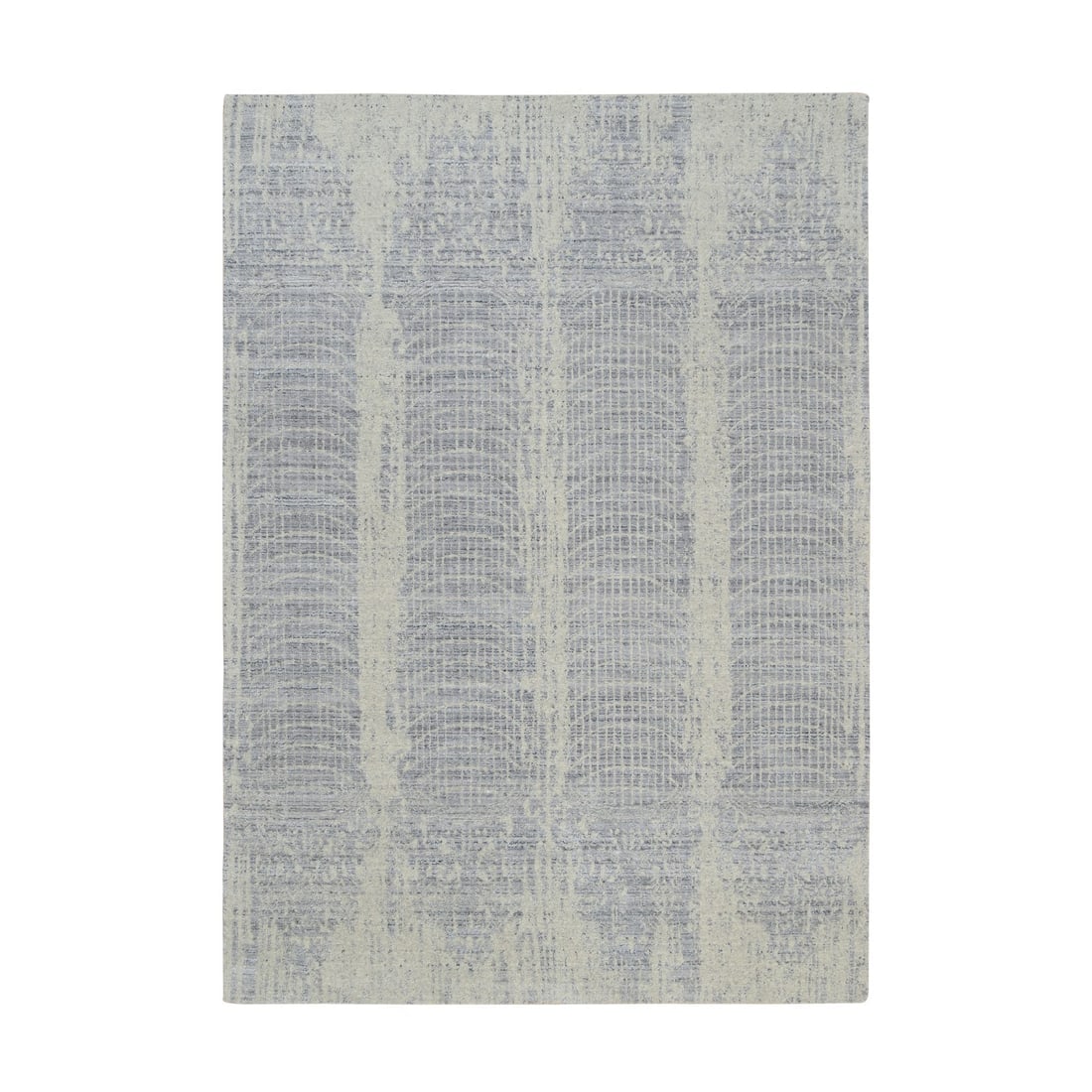 Gray, Jacquard Hand Loomed, Wool and Plant Based Silk, Rug (1 of 12)