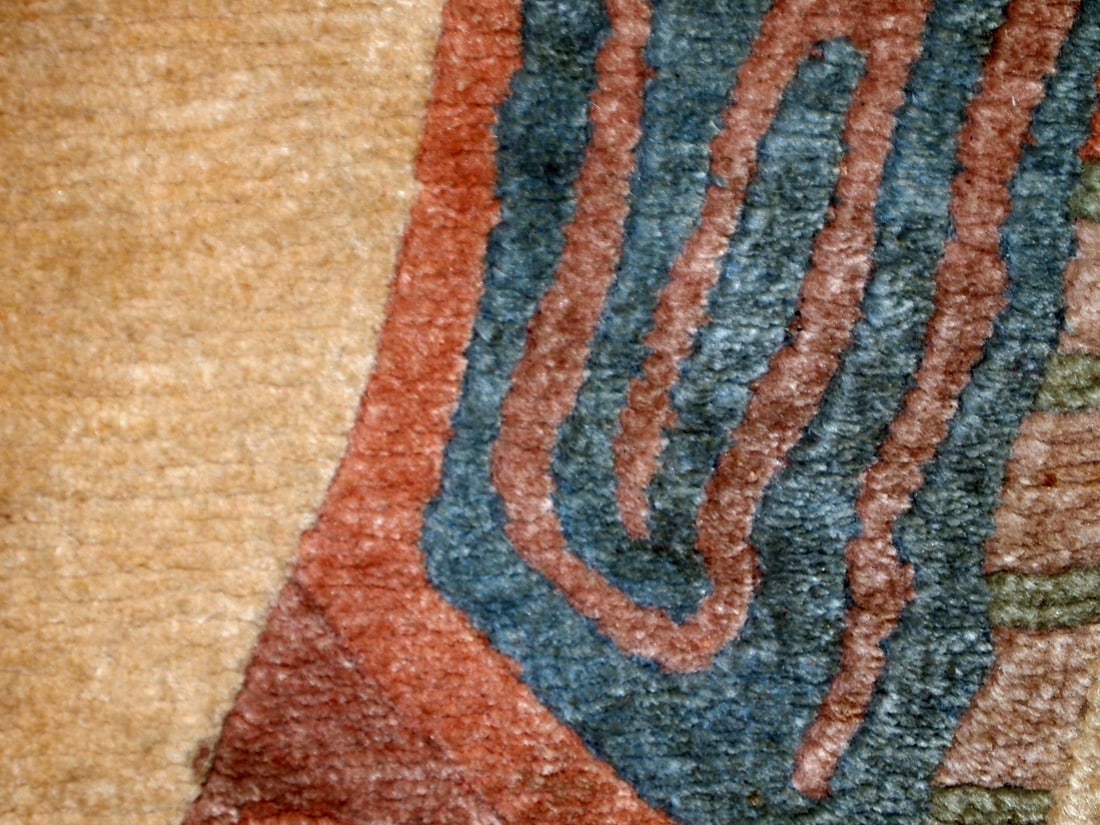 Hand Knotted Indo-Khotan Geometric Oriental Area Rug Carpet 8'1" x 10'1" - 7