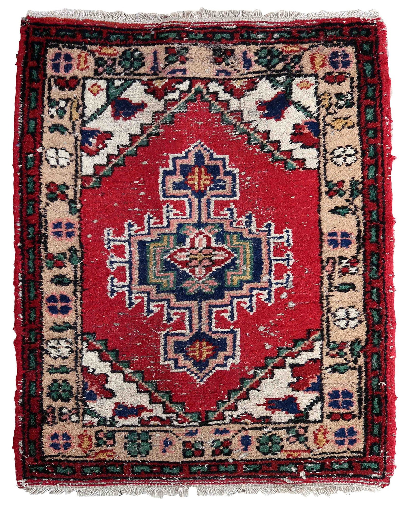 Handmade vintage Persian Hamadan rug 2.4' x 4.4' (75cm x 136cm) 1970s (1 of 9)