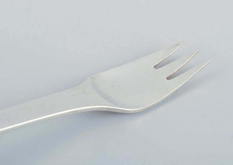 Georg Jensen, Caravel, two salad forks in sterling silver. Modernist and sleek design. - 3