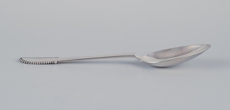 Georg Jensen. Two Beaded tablespoons in 830 silver. - 3