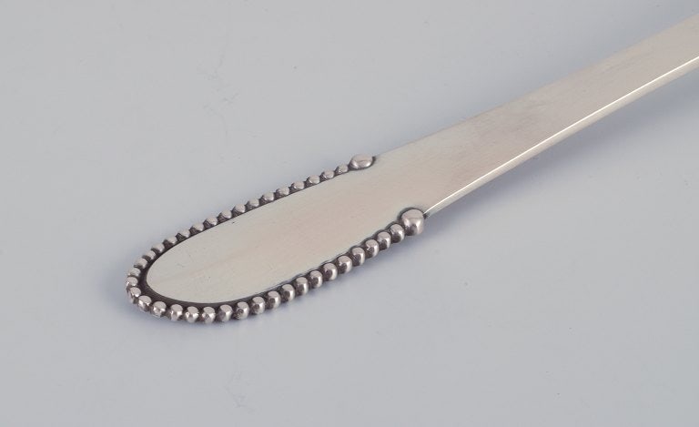 Georg Jensen. Two Beaded tablespoons in 830 silver. - 4