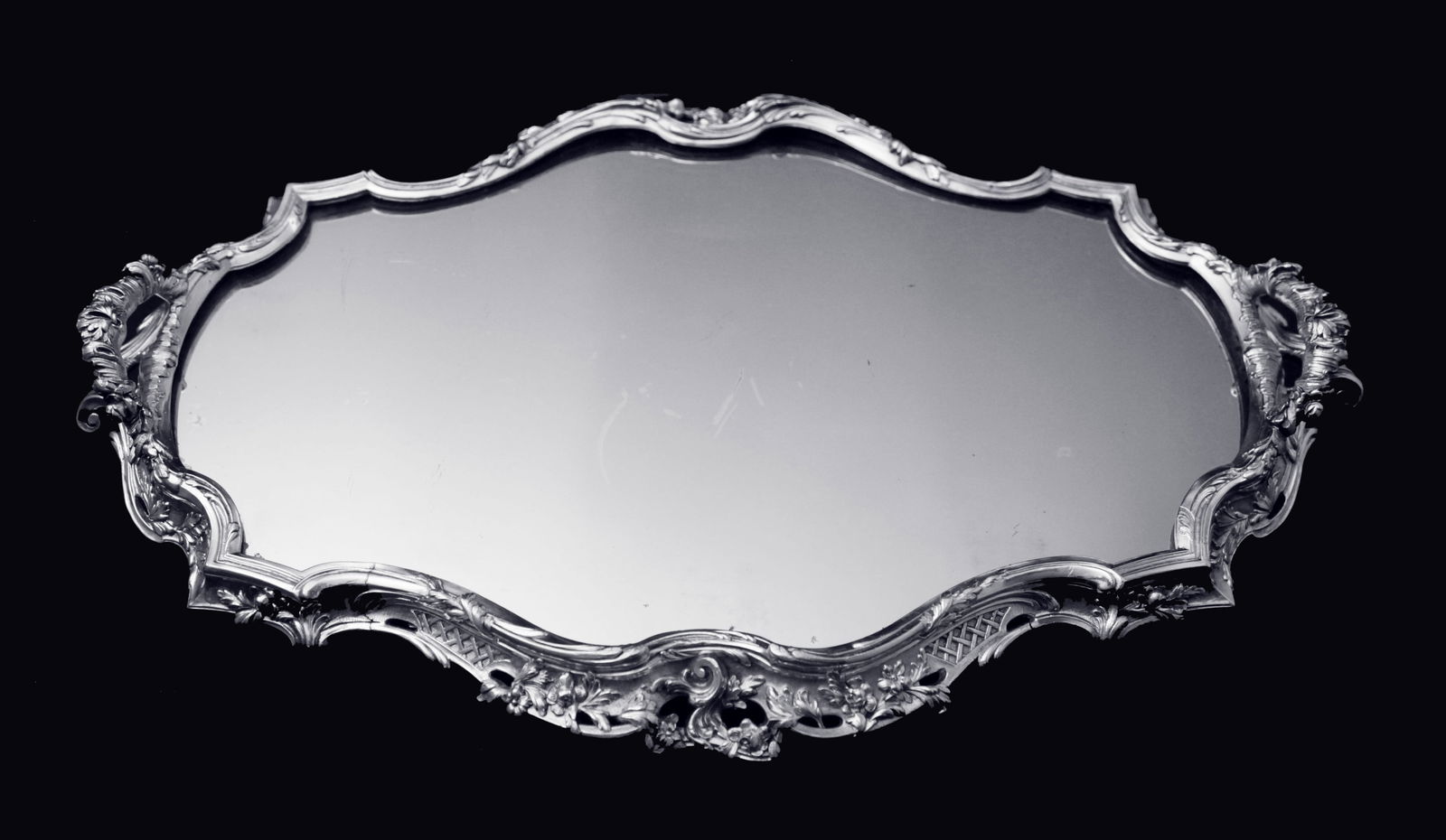 French: 2pc. Antique 19th Century Silver Plate Table Centerpiece, Excellent Condition, Rocaille - 6