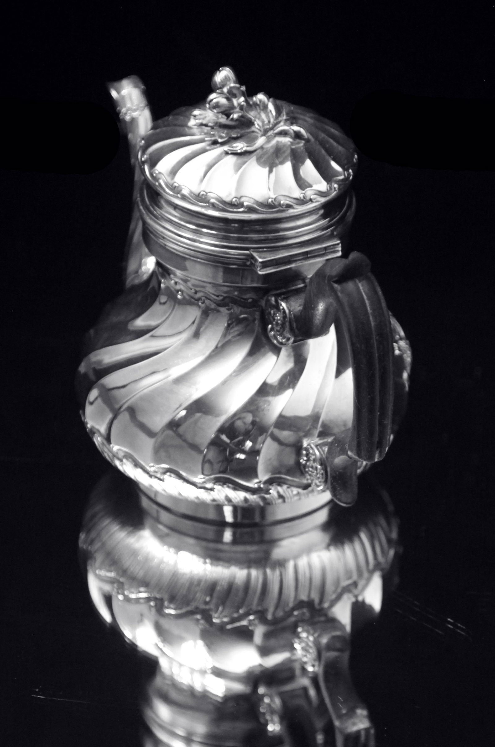 Christofle (Cardeilhac) - 4pc. Antique French Louis XVISterling Silver Tea Set + Serving Tray ! - 13