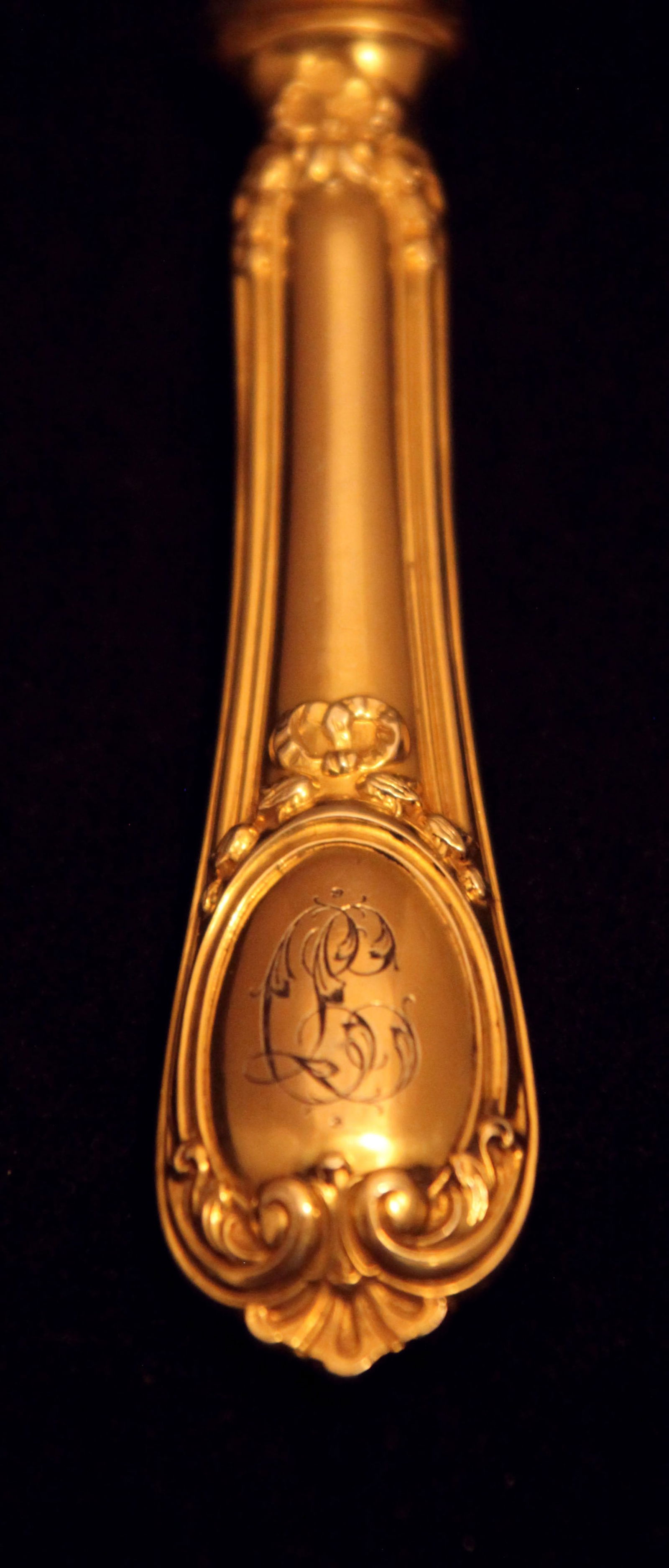 BF - Stunning Set of 8 Magnificent French Antique Sterling Silver Flatware Serving Pieces. - 11