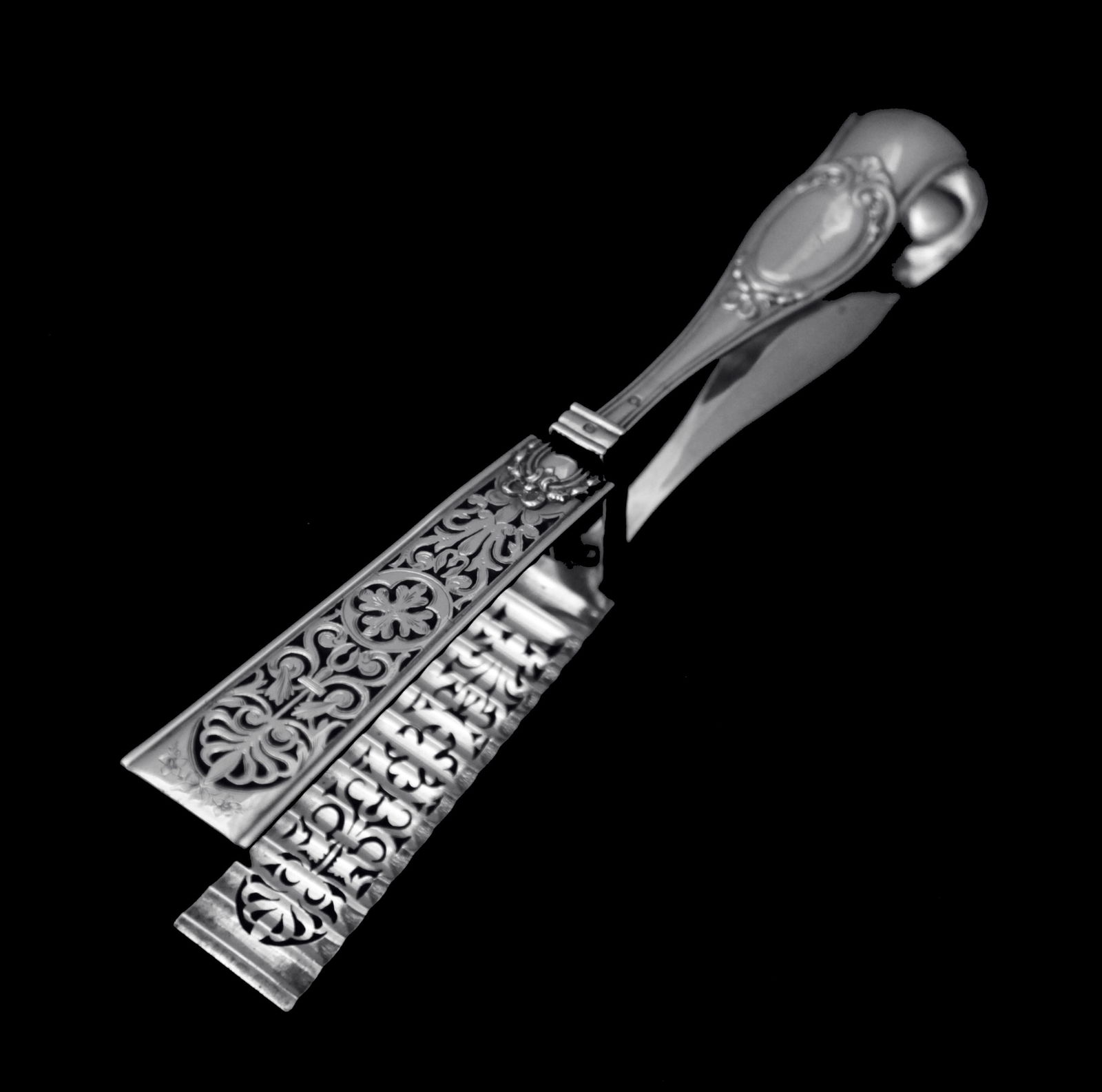 BF - Stunning Set of 8 Magnificent French Antique Sterling Silver Flatware Serving Pieces. (1 of 12)