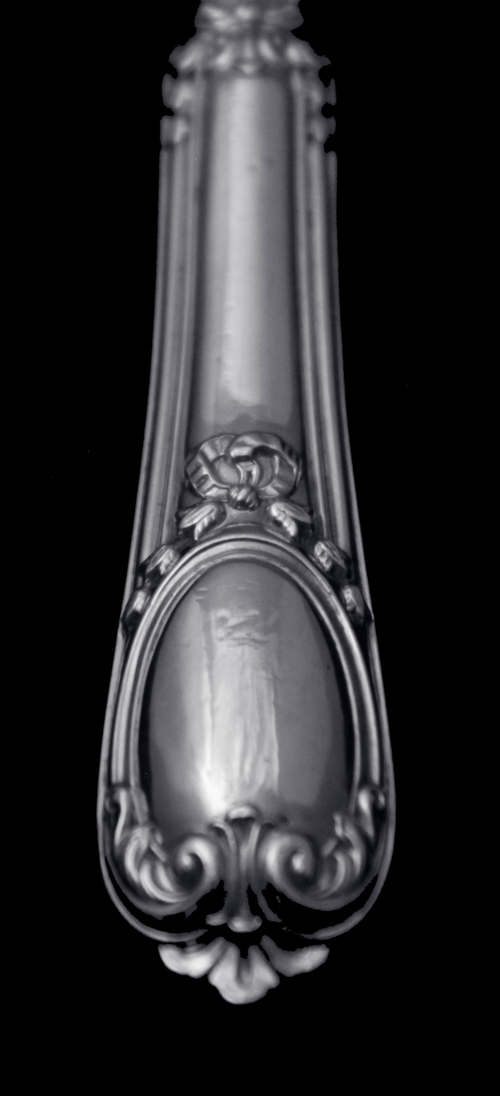 BF - Stunning Set of 8 Magnificent French Antique Sterling Silver Flatware Serving Pieces. - 9