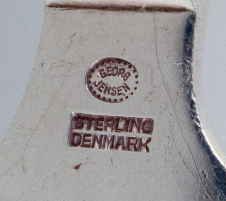 Georg Jensen Beaded. Serving spoon in sterling silver. - 4