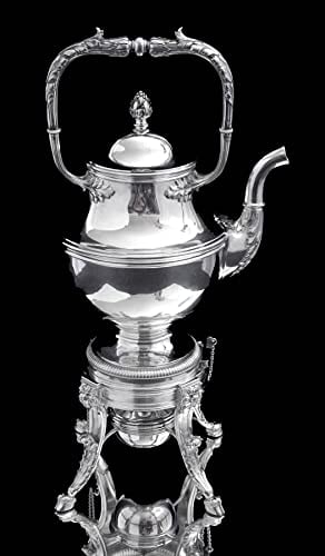 KELLER FRENCH 950 STERLING SILVER TEA SET & WRAPS, MUSEUM QUALITY 1850-1899 - 3