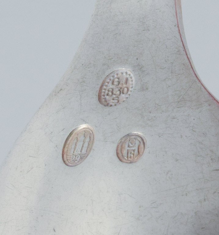 Georg Jensen, Viking, a set of seven large dinner spoons in 830 silver. - 6