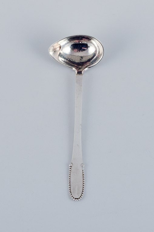 Georg Jensen Beaded. Butter sauce spoon in sterling silver. - 3