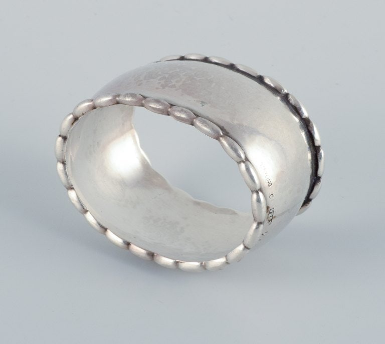 Georg Jensen, Nordic, rare sterling silver napkin ring. (1 of 5)