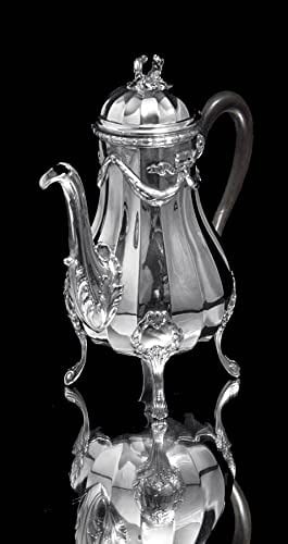 CHRISTOFLE (CARDEILHAC) ANTIQUE FRENCH 6pc. 950 STERLING SILVER TEA SET + TRAY 1850-1899 - 4