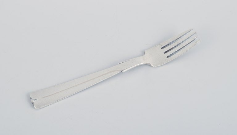 Hans Hansen silverware, Arvesølv no. 7. Two art deco lunch forks in Danish 830 silver. - 2