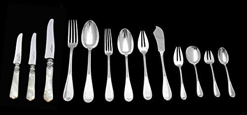 ESCHWEGE 273pc FRENCH NAPOLEON III STERLING SILVER FLATWARE SET CHEST 1900-1949 (1 of 17)