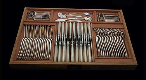 ESCHWEGE 273pc FRENCH NAPOLEON III STERLING SILVER FLATWARE SET CHEST 1900-1949 - 5