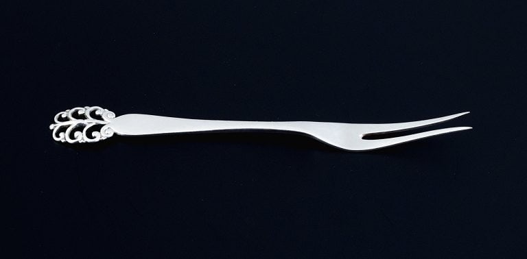 Danish silversmith, five meat forks. Danish 830 silver. - 2