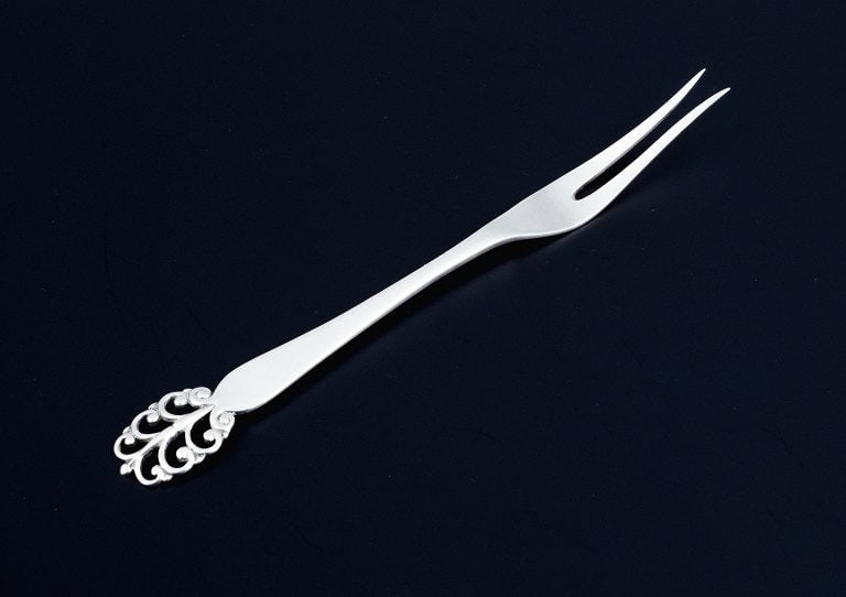 Danish silversmith, five meat forks. Danish 830 silver. - 3