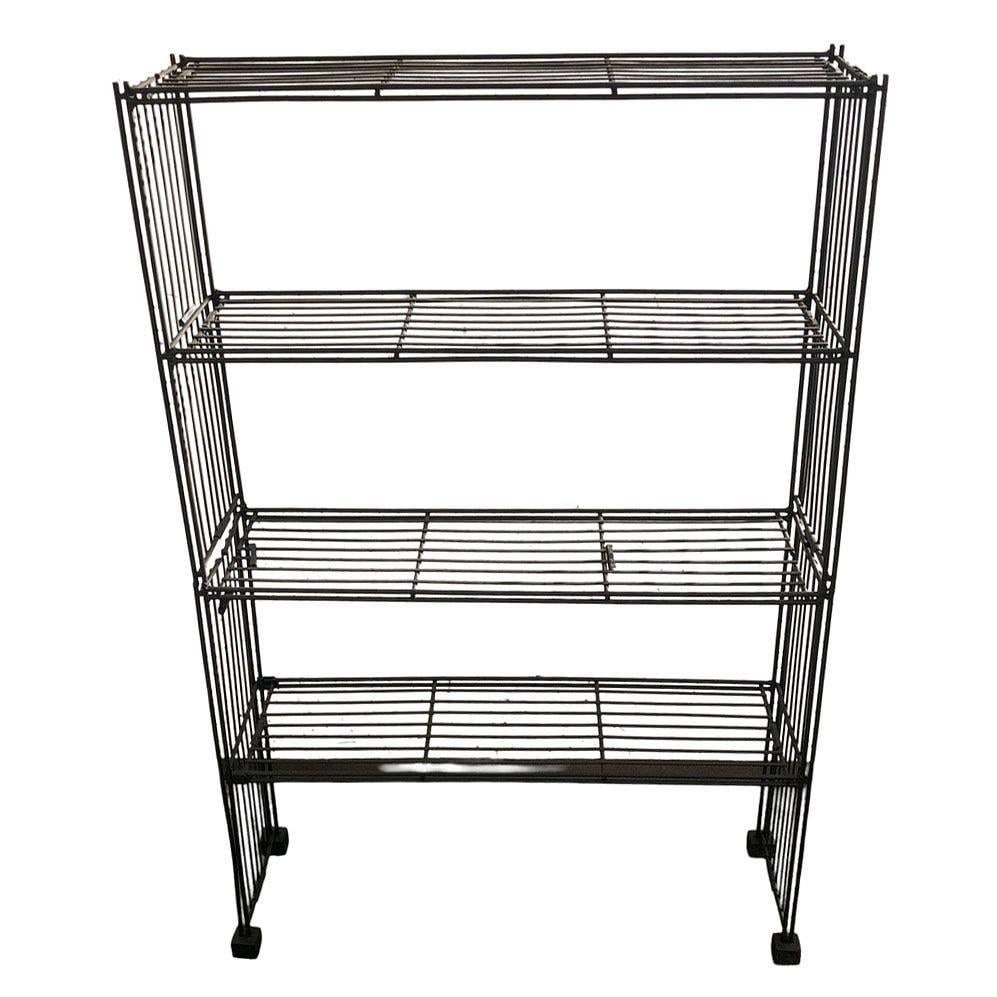 Mid-Century 4-Tier Iron Wire Art Display Shelf Bookshelf, Pair - 4