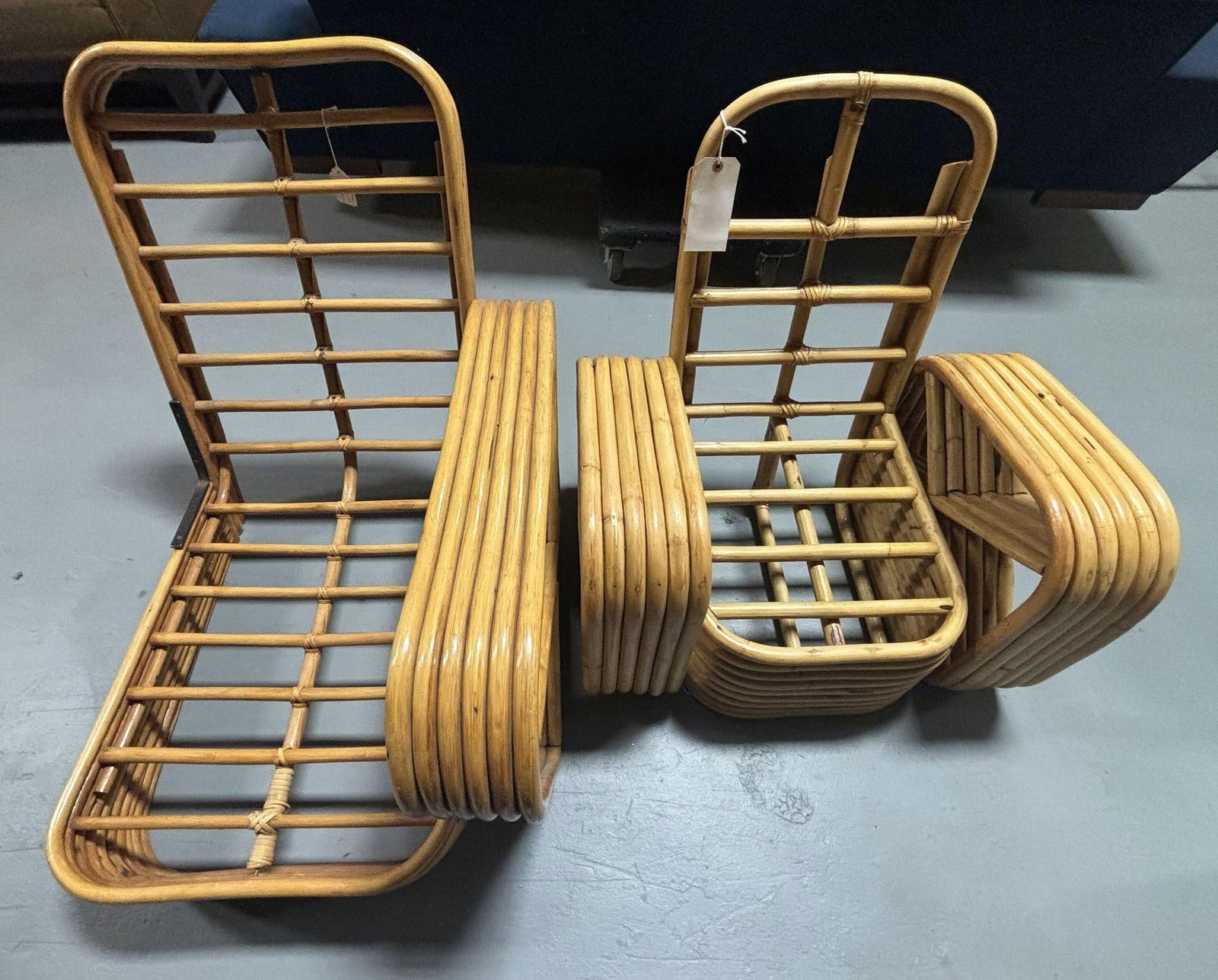 Restored Vintage Paul Frankl Pretzel Rattan Children's Lounge Chair - 12