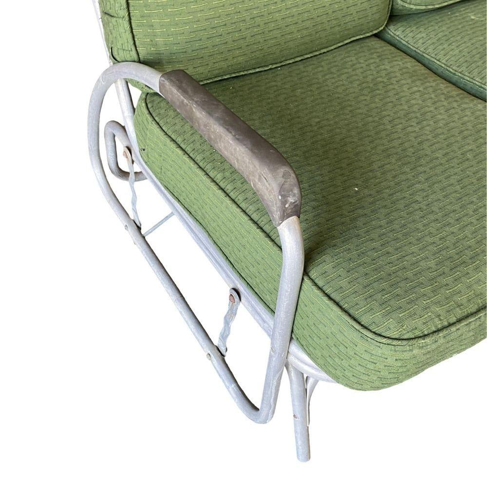 Streamline Art Deco Aluminum Patio/Outdoor Settee Slider/Rocking , Pair - 12