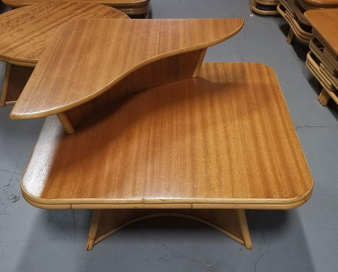 Restored Rattan Living Room Table Set by Herbert & Shirley Ritts - 12