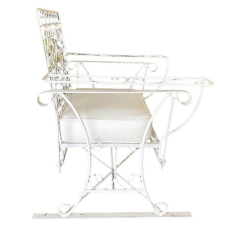 Iron Wire Patio/Outdoor Slider Rocking Lounge Chair with Scrolling Arms, Pair - 17