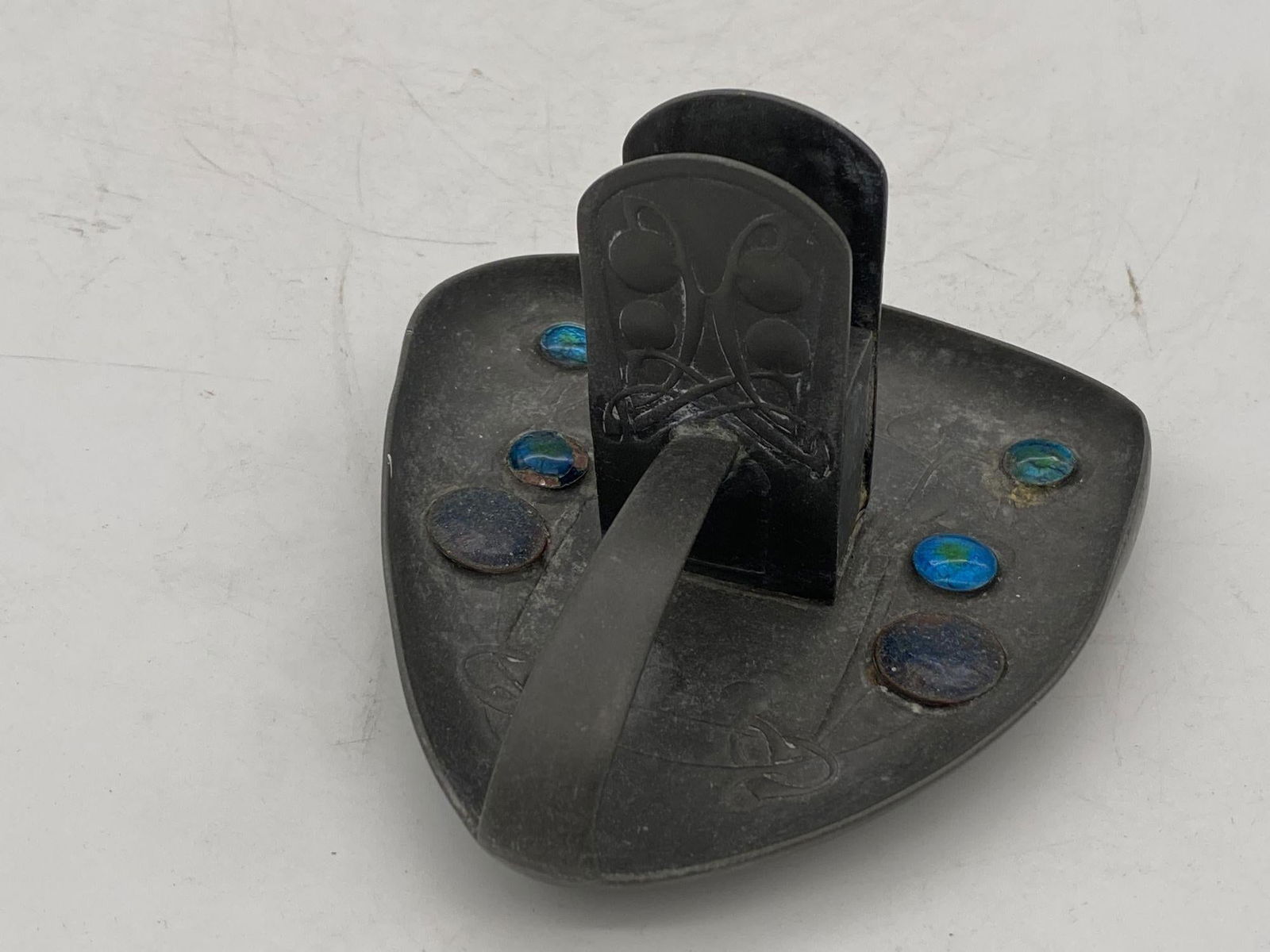 Art Nouveau Pewter Ashtray with Enamel by Archibald Knox for Liberty & Co Circa - 4