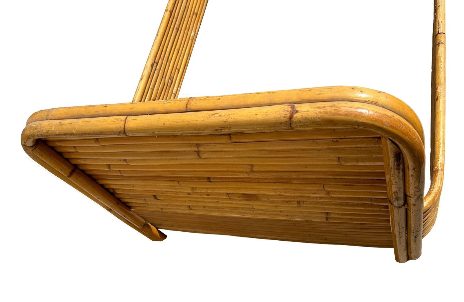 Restored Paul Frankl Style Stacked Rattan Single Size Bed Frame by Kane Kraft - 3