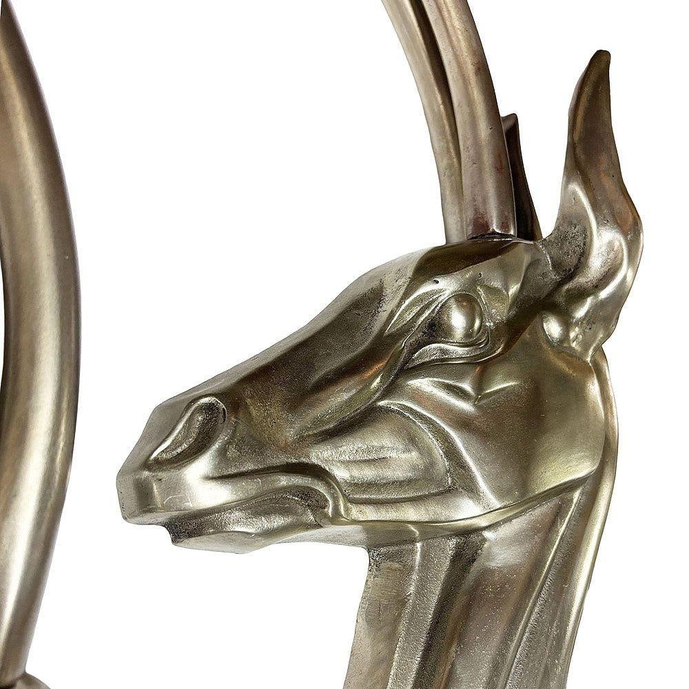 Modernist Polished Aluminum Gazelle Wall Sculpture Pair by Pendergrast - 19