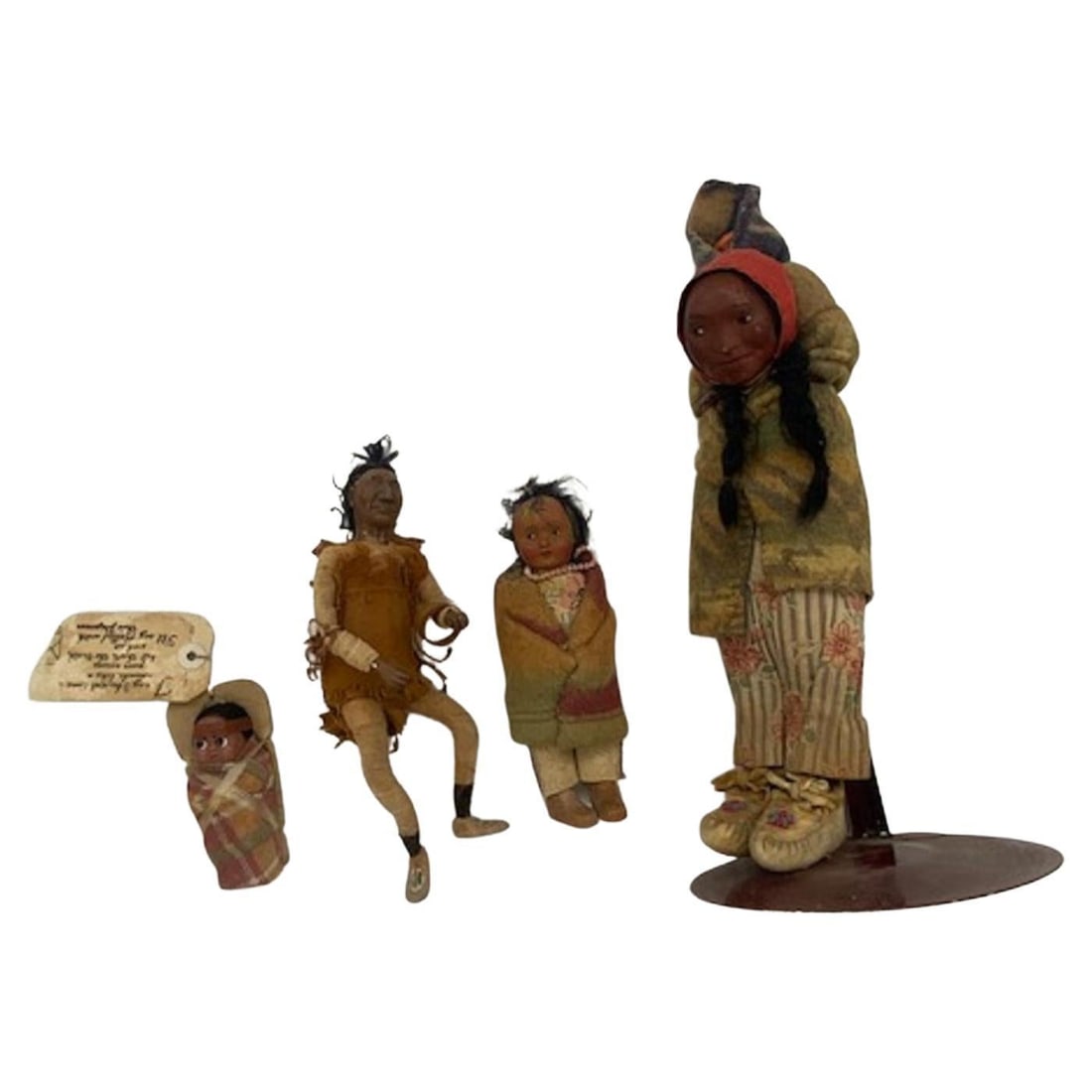 1930s Skookum Native American Dolls Mix Match Set of 4 - 7