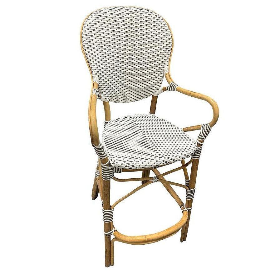 Set of 5 Danish Bistro "Isabell" Rattan Barstools w/ Woven Seat & Back by Sika D - 7