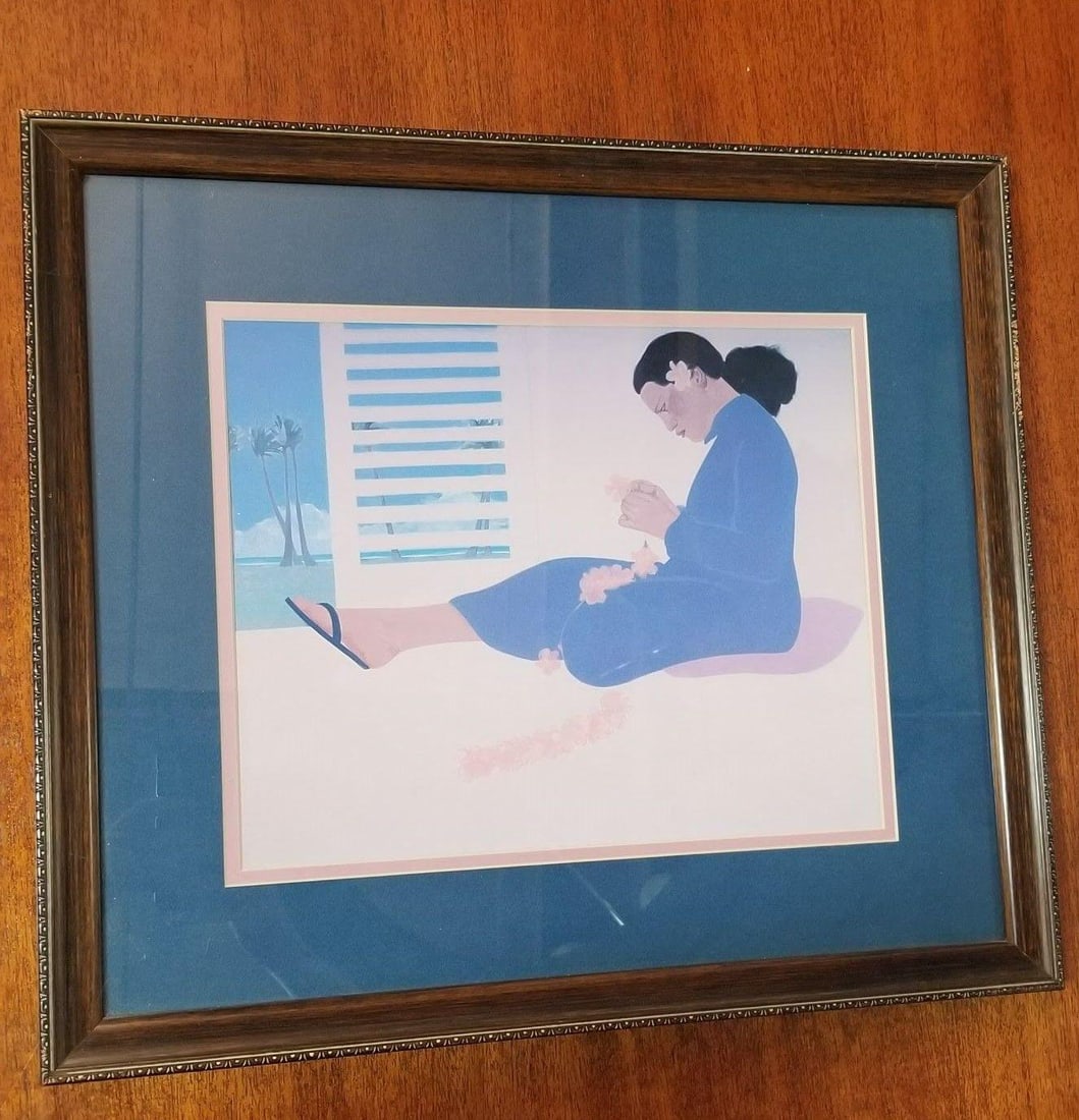 Set of 4 "Women of Hawaii" Serigraph Art Prints by Pegge Hopper - 12