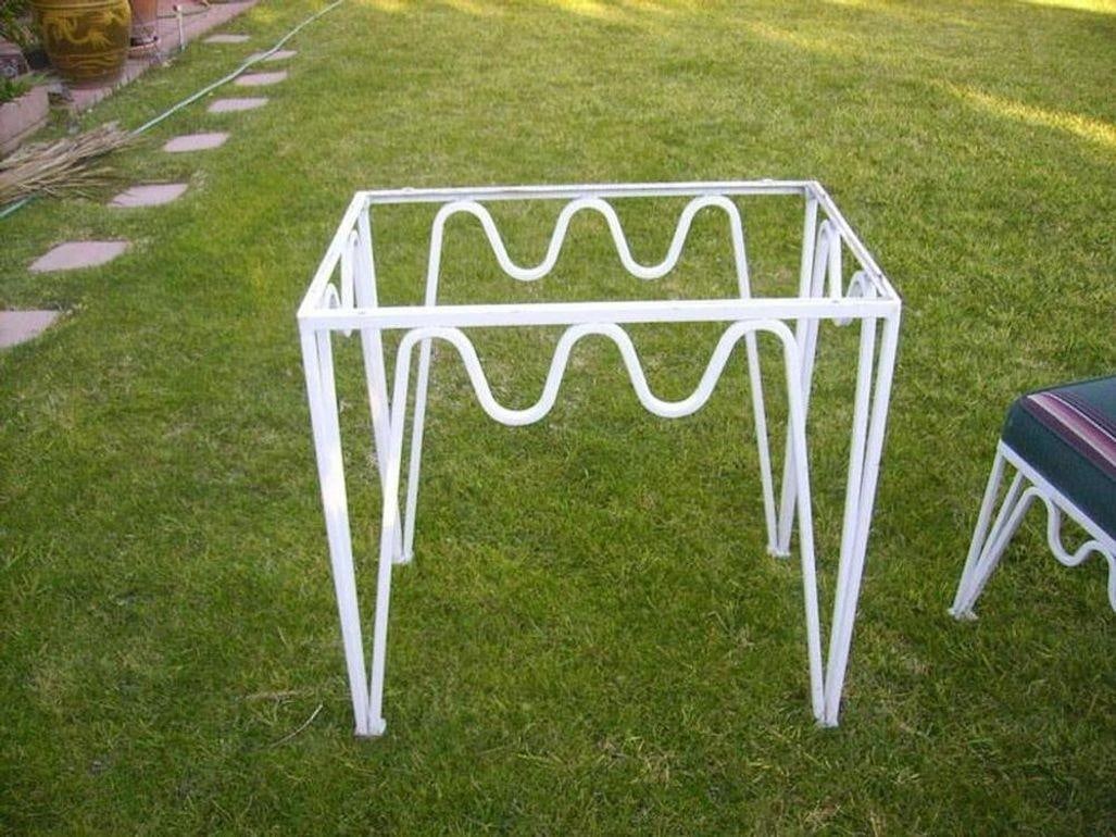 Restored Rare 14 Piece Méandre Outdoor Patio Set by Walter Lamb for Pacific Iron - 15