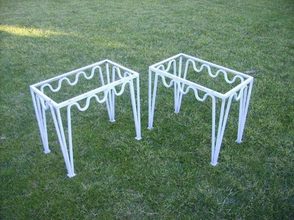 Restored Rare 14 Piece Méandre Outdoor Patio Set by Walter Lamb for Pacific Iron - 19