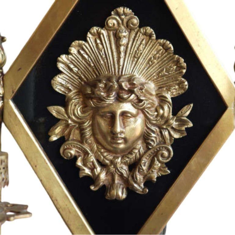 Edwardian era Neoclassical Bronze Greek Face 2-Arm Sconce, 2 Available - 3